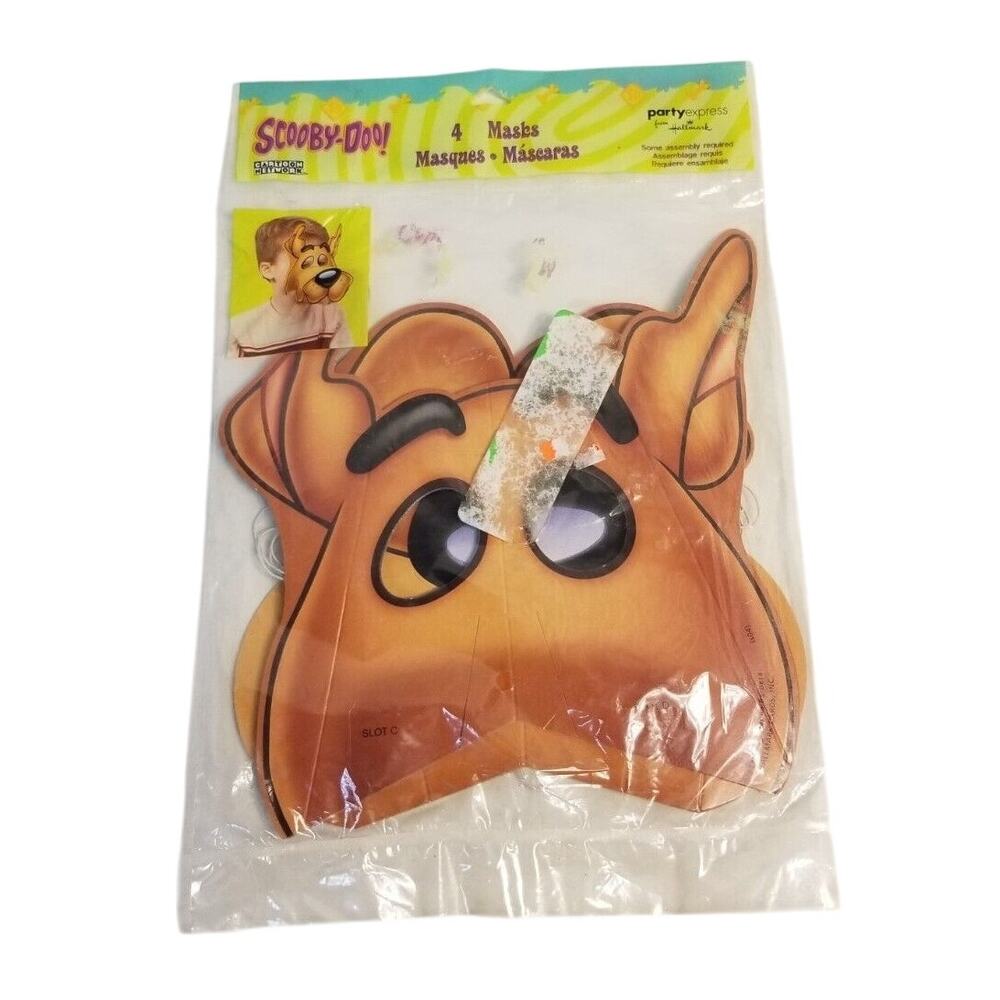 2004 Scooby-Doo Birthday Party Masks 4 pack Hallmark Warner Bros.